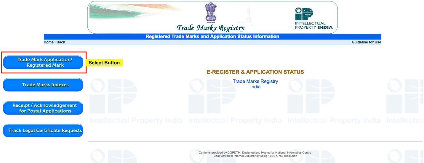 Trademark Status Check - Step 1