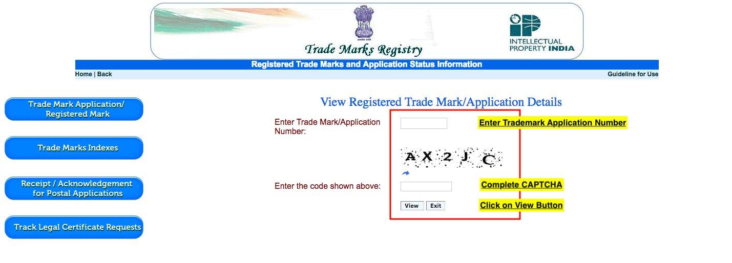 Trademark Status Check – Step 3